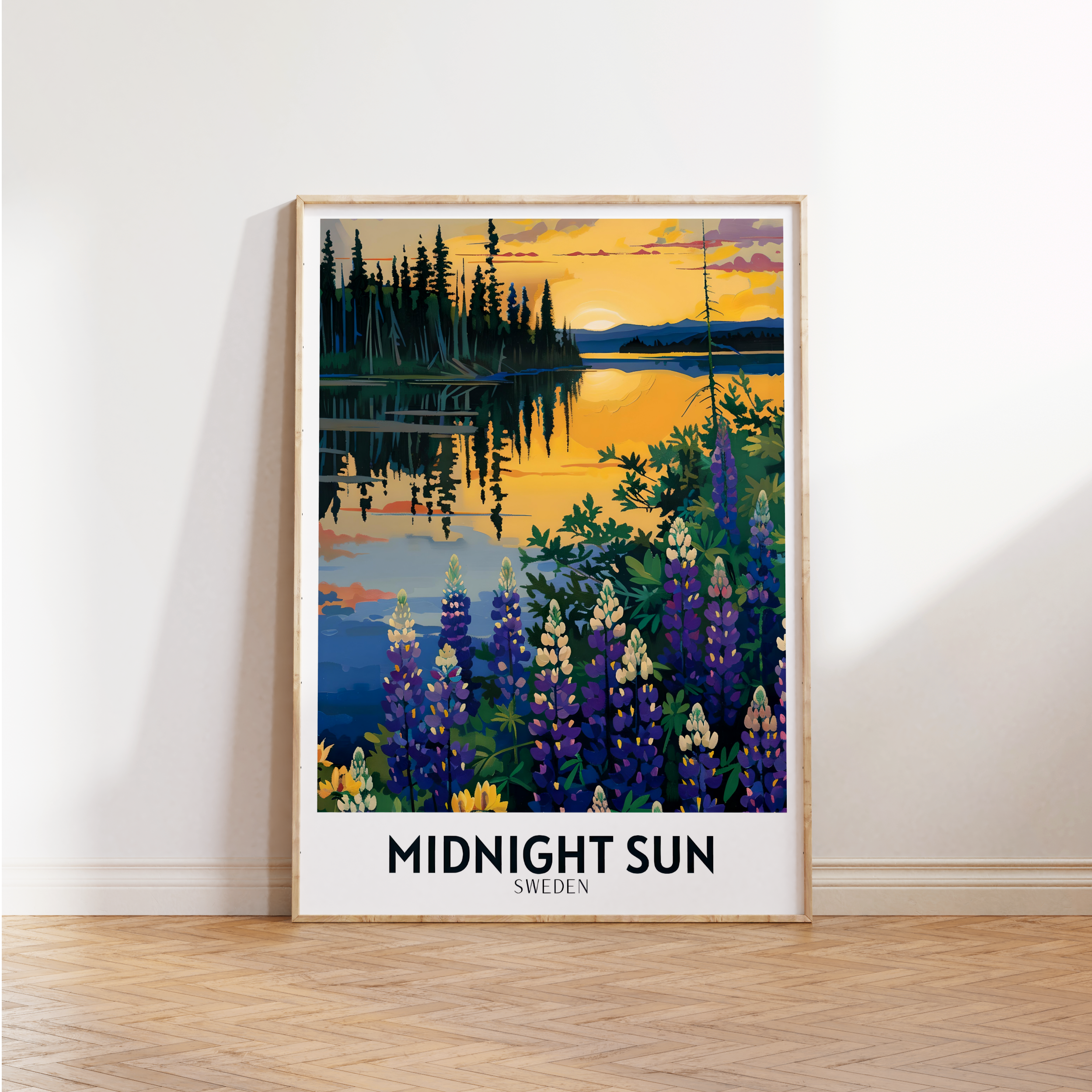 Soleil de minuit en Laponie