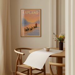 Affiche Lapland – Dog sledding on the frozen lake