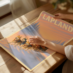 Affiche Lapland – Dog sledding on the frozen lake
