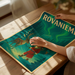 Affiche Rovaniemi – Santa under the northern lights