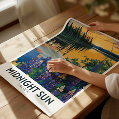 Soleil de minuit en Laponie