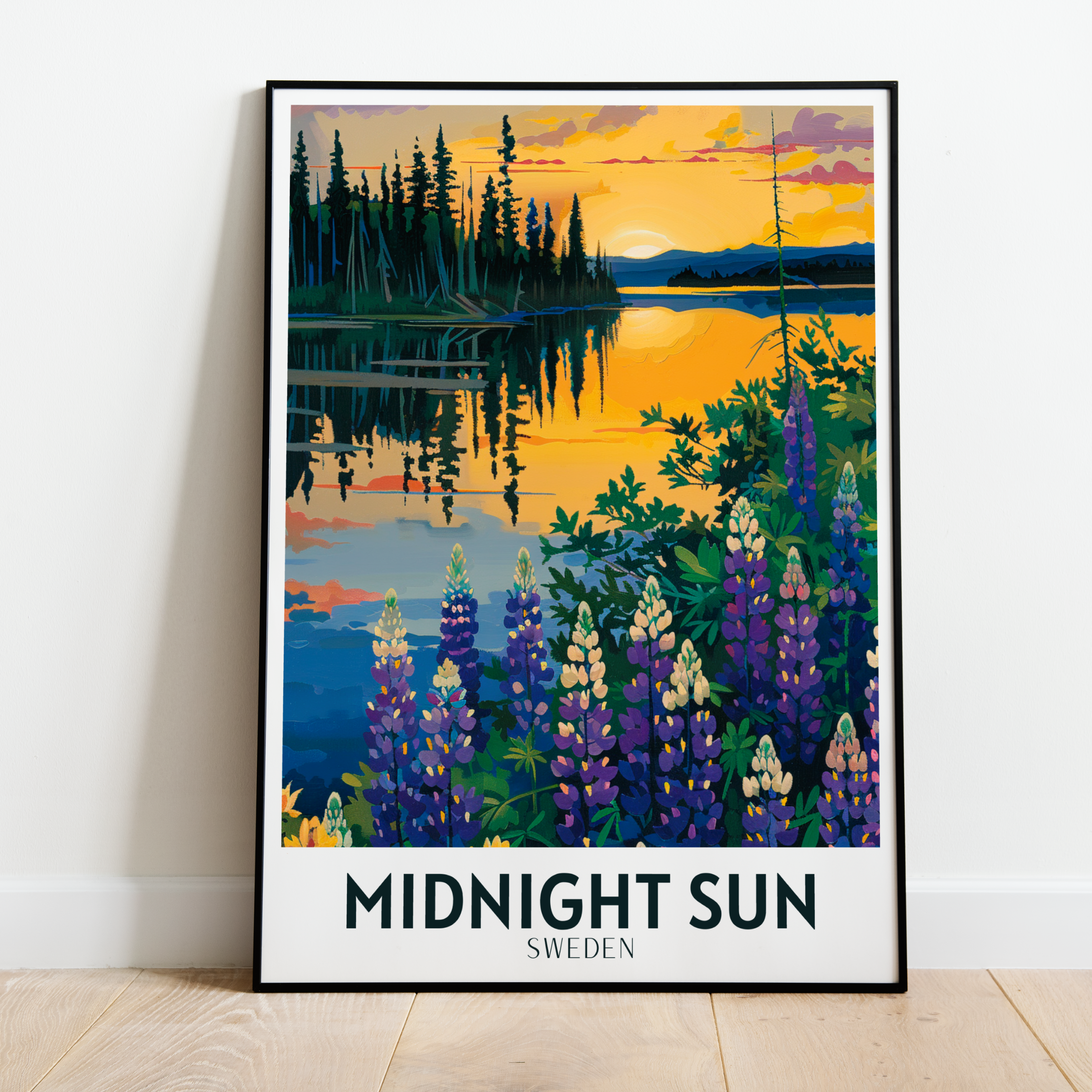 Soleil de minuit en Laponie