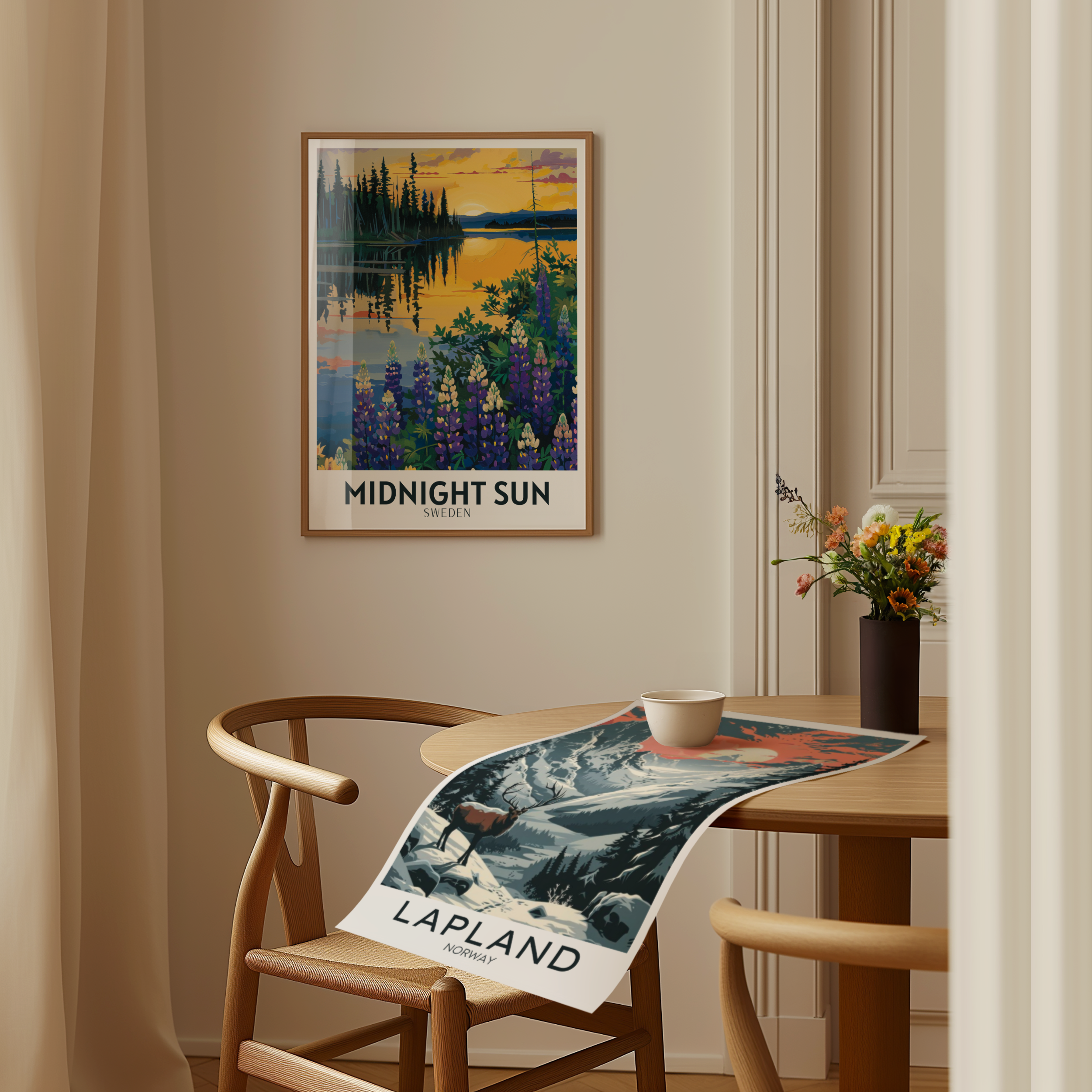 Soleil de minuit en Laponie